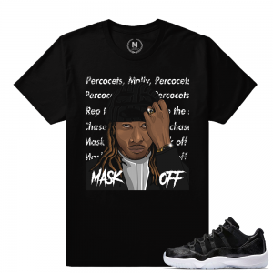 Match Air Jordan 11 Barons | Mask Off Future | Black T shirt