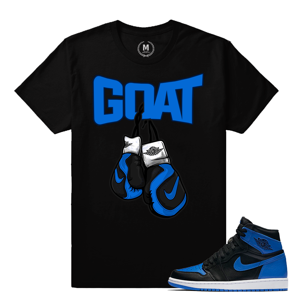 Match Jordan 1 Royal OG | Undisputed Goat | Black T shirt