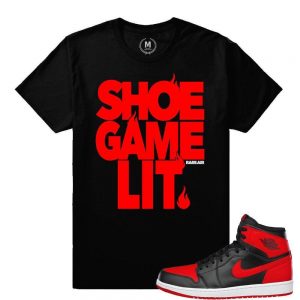 Match Banned 1s Jordan Retro| Shoe Game Lit |Black T shirt