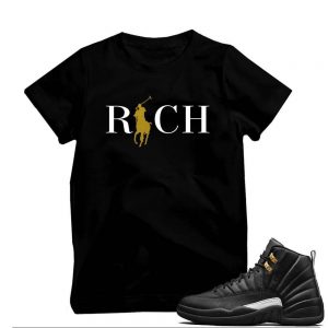 Match Air Jordan 12 The Master | 'Country Club Rich' | Black T shirt