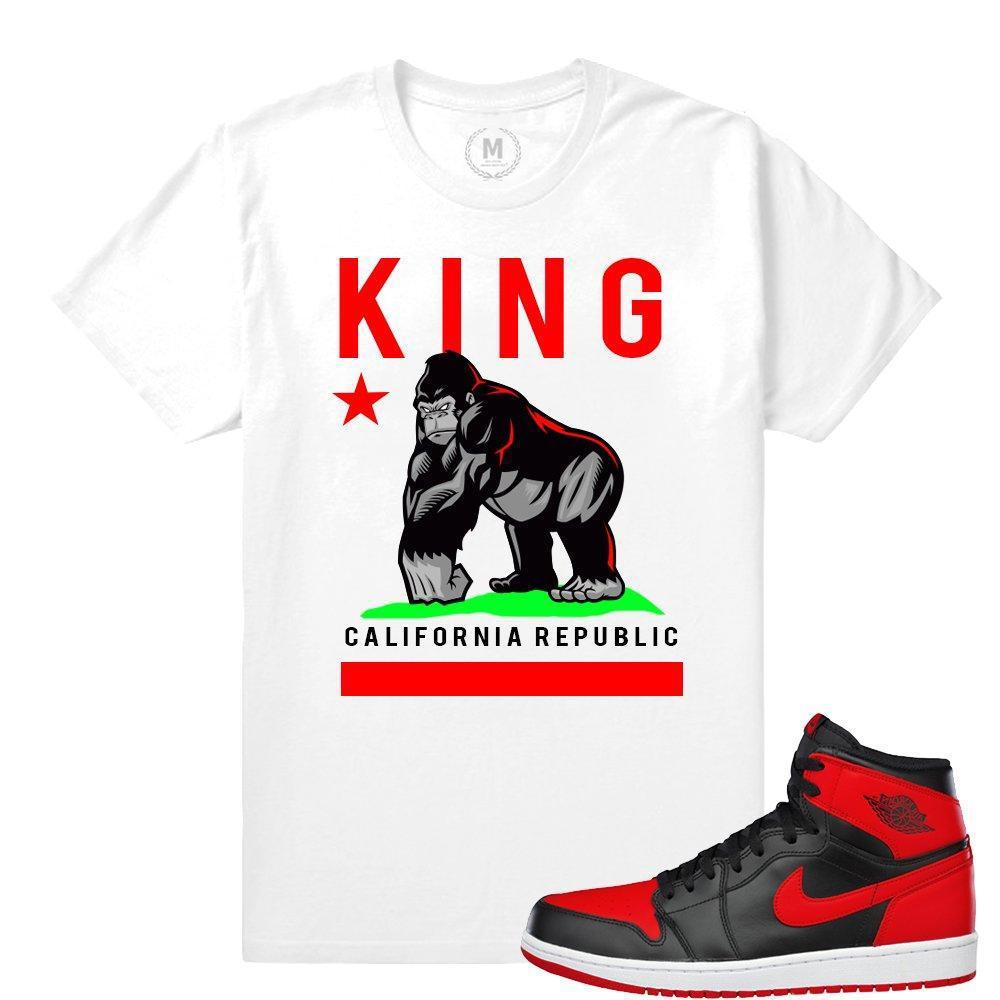 Match Banned 1s Jordan Retro| California King | White T shirt