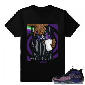 Foamposites - Turn Up Dirty Sprite matching Eggplant t shirt - Black