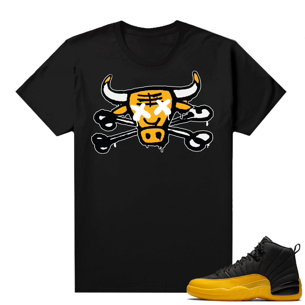 Gold Black 12s matching shirts - Black - Bully Bones