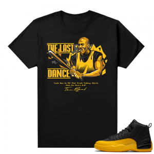 Jordan 12 shirts University Gold Black - Black - Goat Talk The Last Dance