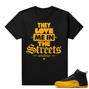 Jordan match shirts University Gold 12s - Black - Love Me