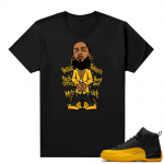 Jordan sneaker shirts University Gold 12s - Black - Nipsey Hussle