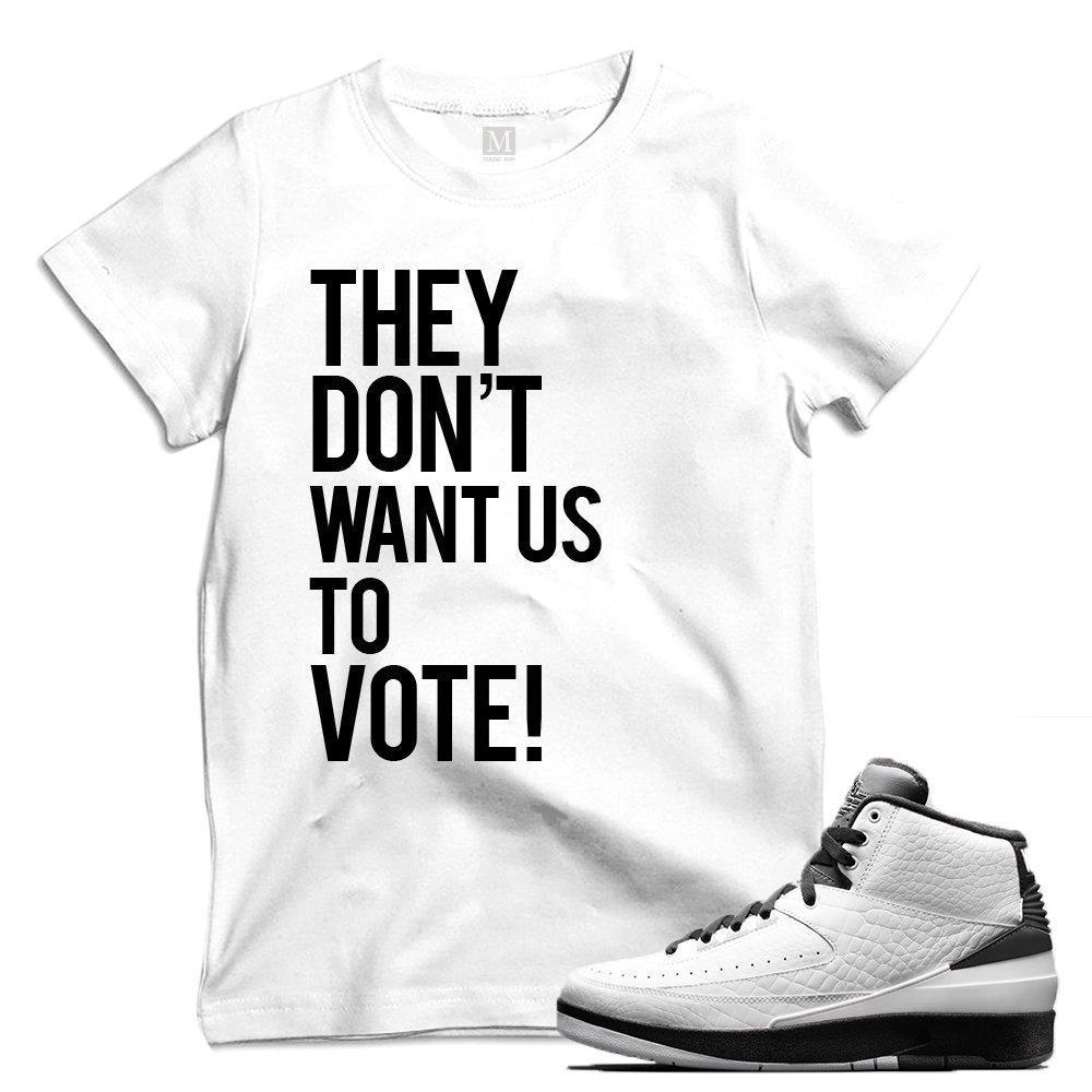 Match Air Jordan 2 Wing it| 'Vote 2016' | White T shirt