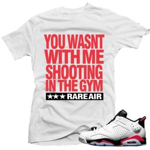 Jordan 6 low White Infrared shirts to match 'Shooting' White Sneaker Tees shirt