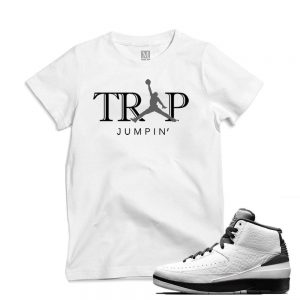 Match Air Jordan 2 Wing it| 'Trap Jumpin' | White T shirt