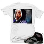 Jordan 7 Bordeaux shirts to match 'Tupac Tribute' White Sneaker Tees shirt