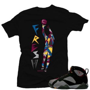 Jordan 7 Bordeaux shirts to match 'Fresh J' Black Sneaker Tees shirt