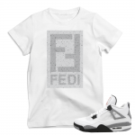 Match Air Jordan 4 Cement | 'FEDI' | White T shirt