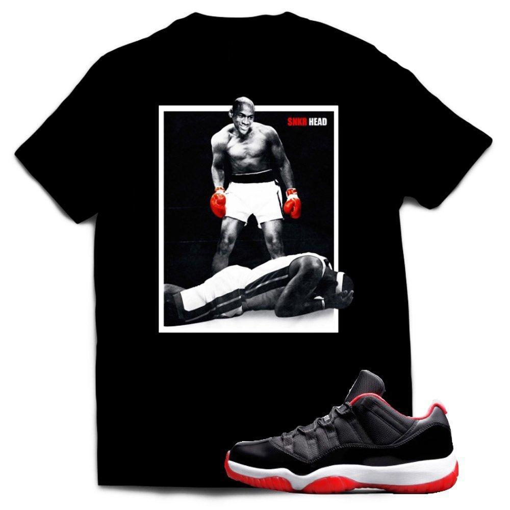 Jordan 11 Bred Low shirt to match 'Knockout' Black Sneaker Tees