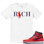 Match Jordan 1 Letterman | Country Club Rich | White T shirt