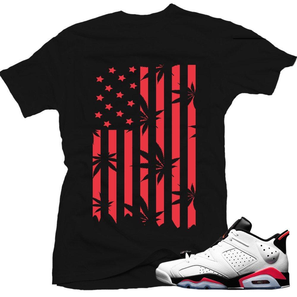 Jordan 6 low White Infrared shirts to match 'Plant Life' Black Sneaker Tees shirt