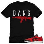 Jordan 1 Bred Low Matching Sneaker Tees Shirts|AK Roses Sneaker Tees Shirt Black