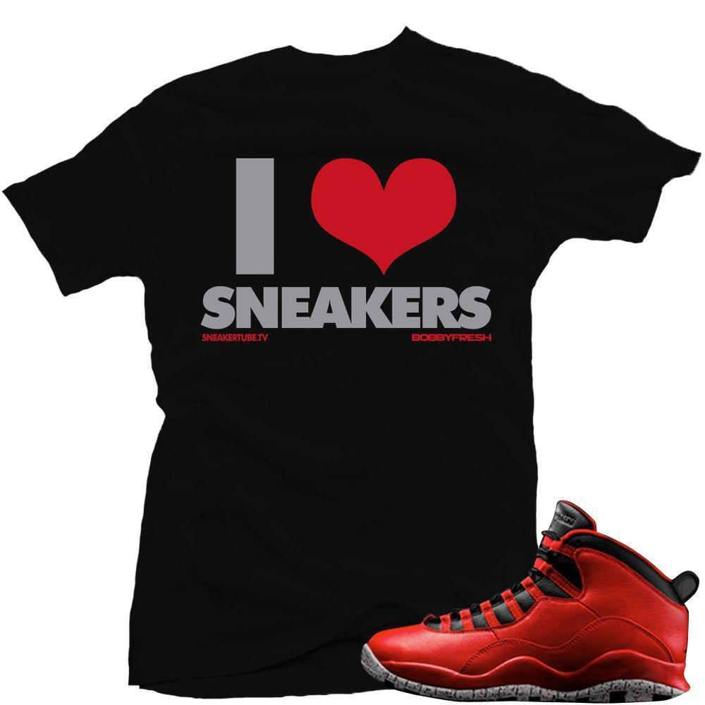 Bulls over Broadway 10s matching sneaker tees shirts |I Love sneaker Tee Black | Streetwear Online