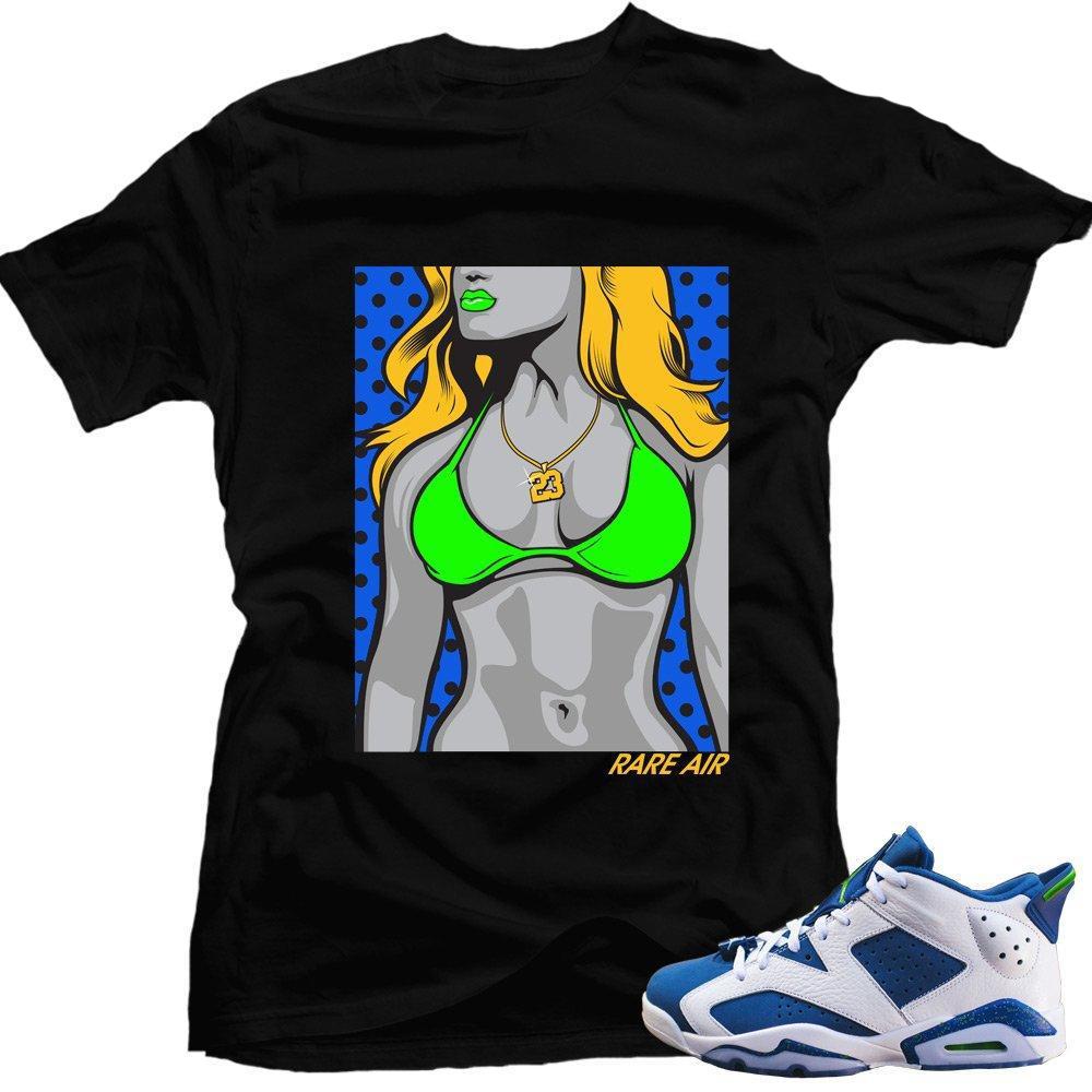 Air Jordan 6 Ghost Green lows shirts to match 'Pop Art' Black Shirt