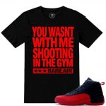 Match Flu Game 12 Jordan Retros | Shooting in the Gym | Black T shirt