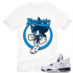 Columbia 4s Matching Sneaker Tees Shirts|Blue Chaos Sneaker Tees Shirt White