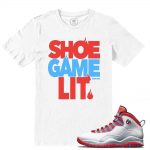 Match Chicago Flag 10 Jordan Retros |Shoe Game Lit| White T shirt