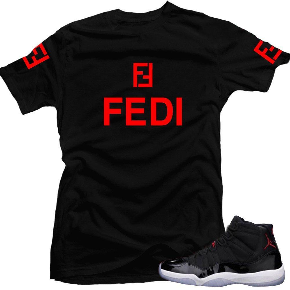 Jordan 11 72-10 shirts to match 'FEDI' |Black Tee