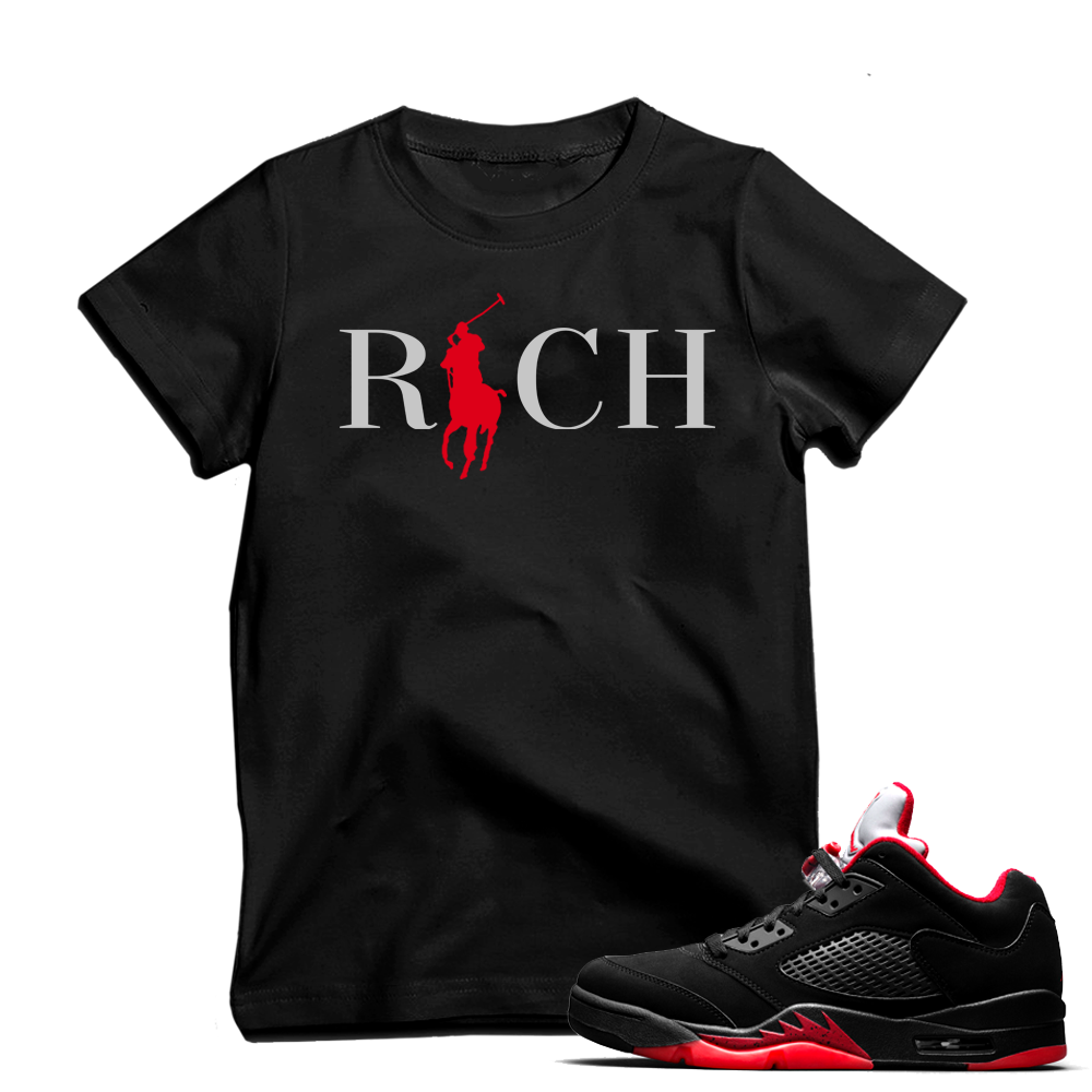 Match Air Jordan 5 Alternate 90 | 'Country Club Rich' | Black T shirt