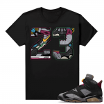 Bordeaux 6s Jordan Sneaker Tees Shirts Black 23 Mashup