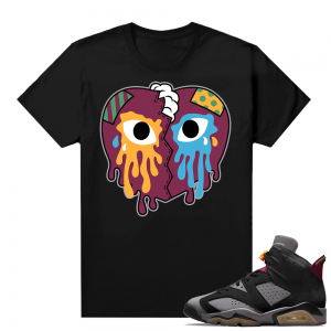 Bordeaux 6s Jordan Sneaker Tees Shirts Black Crying Heart