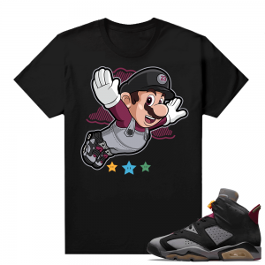 Bordeaux 6s Jordan Sneaker Tees Shirts Black Fly Mario