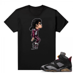 Bordeaux 6s Jordan Sneaker Tees Shirts Black MJ Tip Toe