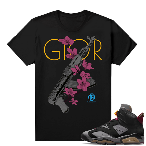 Bordeaux 6s Jordan Sneaker Tees Shirts Black Marcello Gior AK Floral