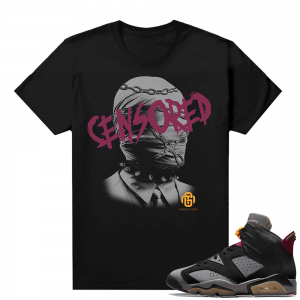 Bordeaux 6s Jordan Sneaker Tees Shirts Black Marcello Gior Censored