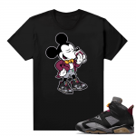 Bordeaux 6s Jordan Sneaker Tees Shirts Black Mickey x Bordeaux