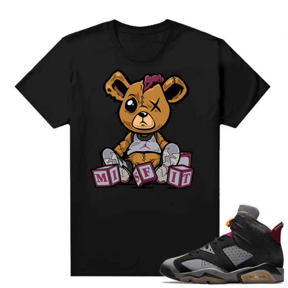 Bordeaux 6s Jordan Sneaker Tees Shirts Black Teddy