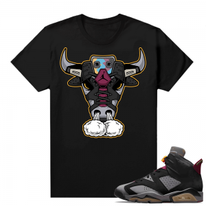 Bordeaux 6s Jordan Sneaker Tees Shirts Black Raging Bull