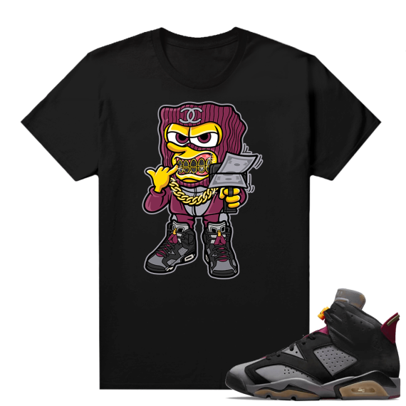 Bordeaux 6s Jordan Sneaker Tees Shirts Black Savage Mode