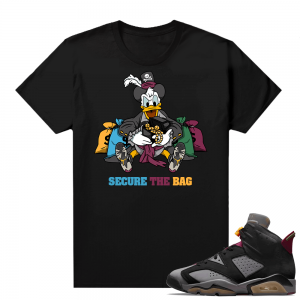 Bordeaux 6s Jordan Sneaker Tees Shirts Black Secure the Bag