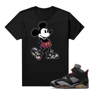 Bordeaux 6s Jordan Sneaker Tees Shirts Black Sneakerhead Mickey