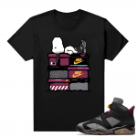 Bordeaux 6s Jordan Sneaker Tees Shirts Black Sneakerhead Snoopy