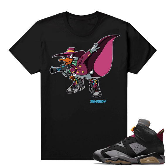 Bordeaux 6s Jordan Sneaker Tees Shirts Black Snkrboy x Darkwing Duck