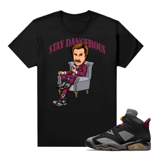 Bordeaux 6s Jordan Sneaker Tees Shirts Black Stay Dangerous