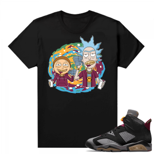 Bordeaux 6s Jordan Sneaker Tees Shirts Black Trap Rick & Morty