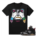 Bordeaux 6s matching shirt Jordan 6 retro Black tee Misfitz Bear See No Evil