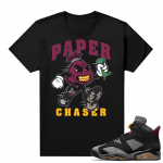 Bordeaux 6s matching shirt Jordan 6 retro Black tee Chaser