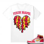 Custom T shirts Fusion Red 1s Heartbreak Drip