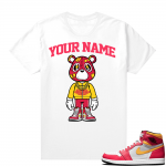 Custom T shirts Fusion Red 1s Bear Toon