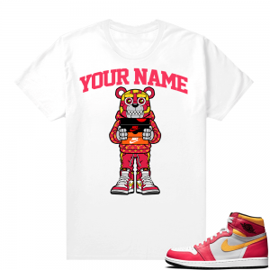 Custom T shirts Fusion Red 1s Hype Bear Bot