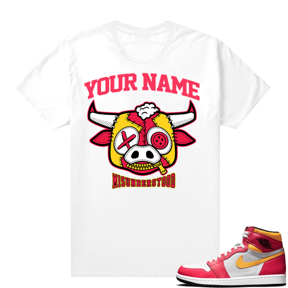 Custom T shirts Fusion Red 1s Bull