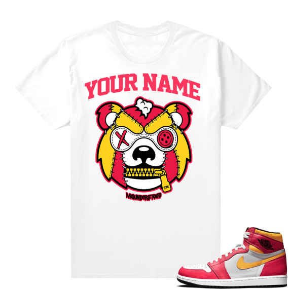 Custom T shirts Fusion Red 1s Grizzly